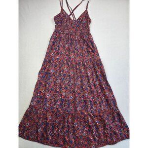 Universal Thread Womens Floral Maxi Dress XS Boho Tiered